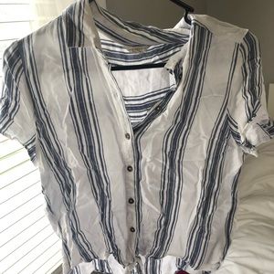 Blue striped Aeropostale shirt with collar